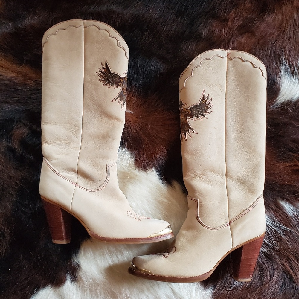 Zodiac Phoenix Feather Boots | Vintage | 8M